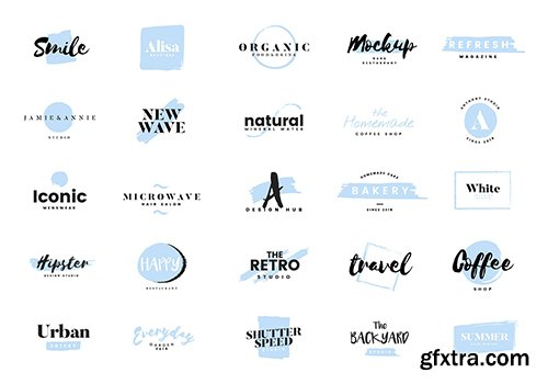 Collection of logos and branding vector 