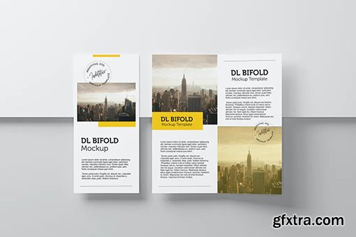 Realistic DL Bifold Mockup Realistic DL Bifold Mockup