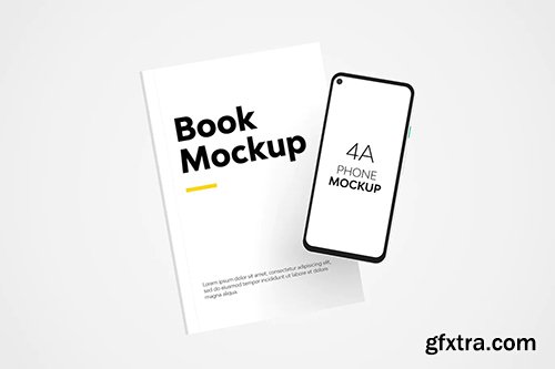 Book & 4A Phone Mockup