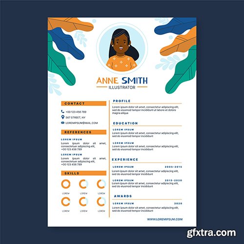 Graphic designer cv template illustrated 