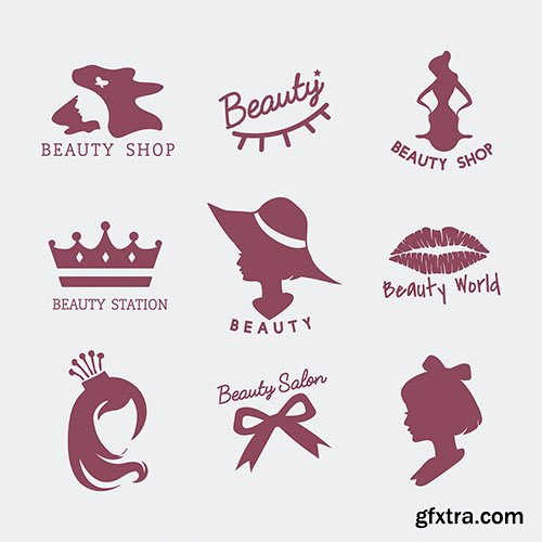 Set of beauty salon icon vectors 