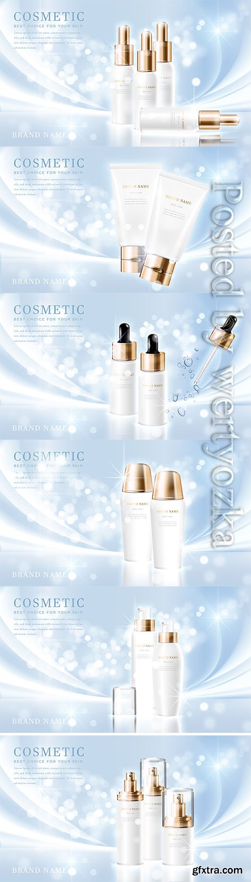 3d elegant cosmetic tube bottle