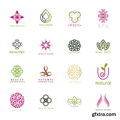 Set of spa and beauty logo vector