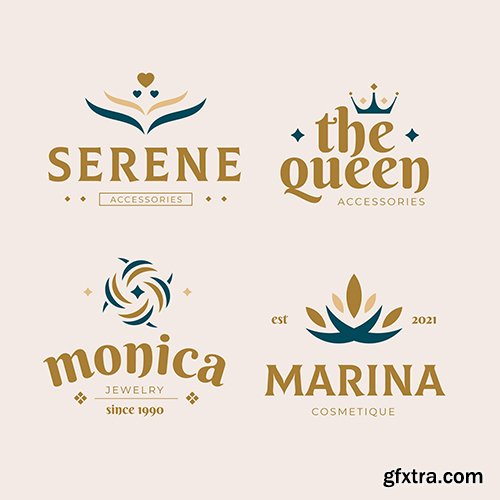 Flat design fashion accessories logo collection