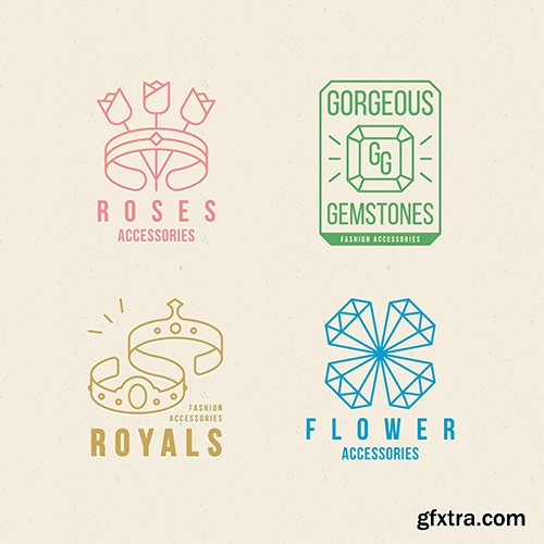 Design fashion accessories logo set 