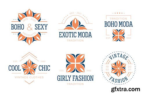 Flat design fashion accessories logo collection 