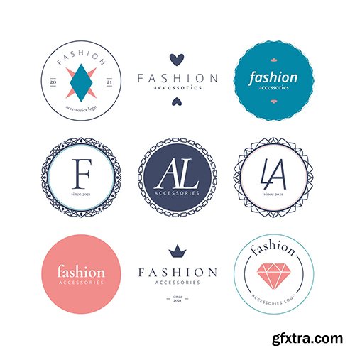 Fashion accessories logo set
