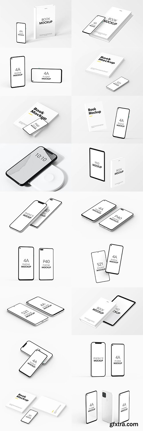 Book and 4A Phone Mockup Book and 4A Phone Mockup