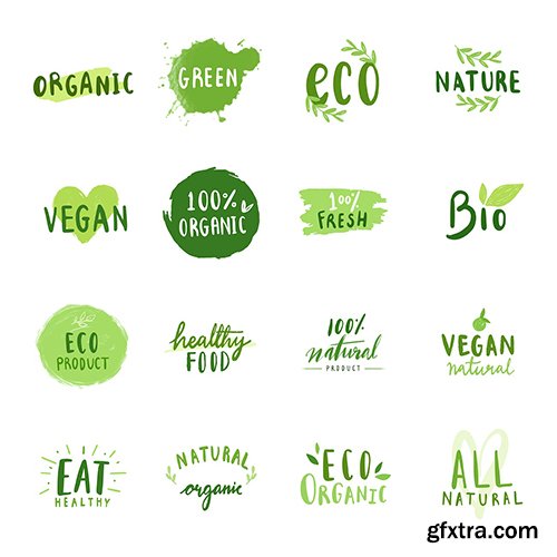 Collection of environmental friendly typography vectors