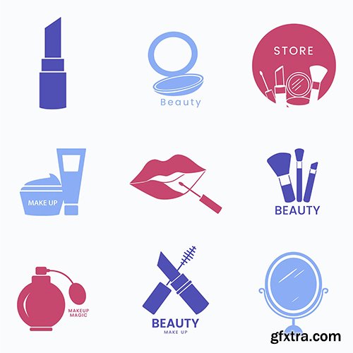 Beauty cosmetics icon set 