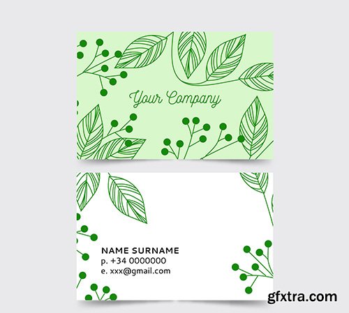 Elegant business card with nature concept 