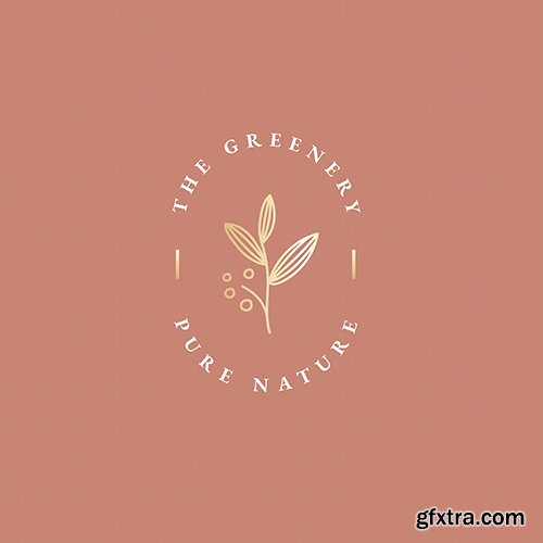 The greenery pure nature minimal logo vector 