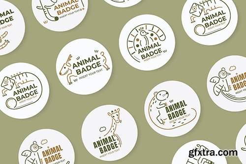 Animal badge design elements vector set 