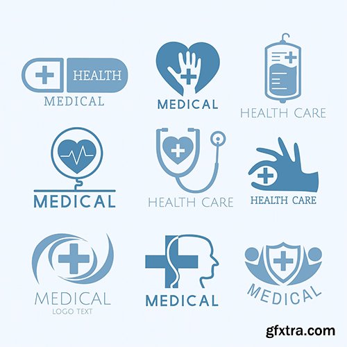 Medical service logos vector set 
