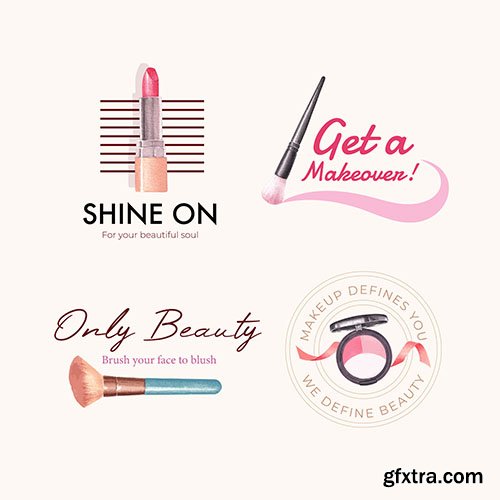 Logo design with makeup concept for-branding and marketing