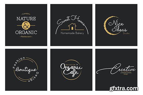 Illustration of business shop logo stamp banner 