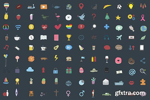 Set of random and popular icons 