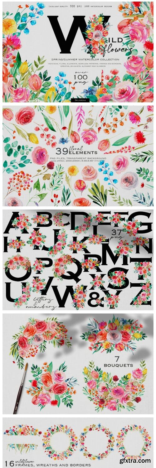 Wild Flowers Watercolor Collection 9903310 Wild Flowers Watercolor Collection 9903310