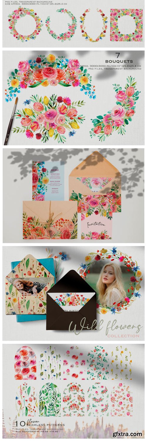 Wild Flowers Watercolor Collection 9903310 Wild Flowers Watercolor Collection 9903310