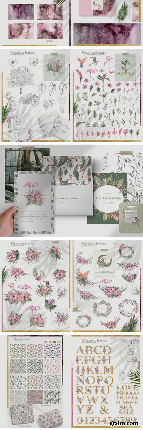 Watercolor Tropical Collection 200+items 9943587 Watercolor Tropical Collection 200+items 9943587