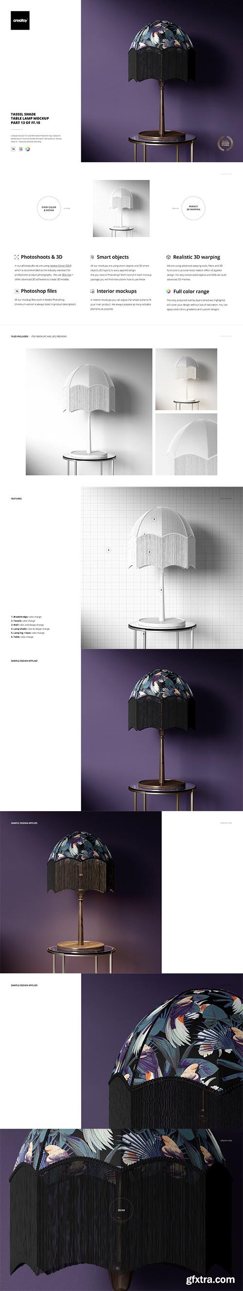 CreativeMarket - Tassel Shade Table Lamp Mockup Set 3779097