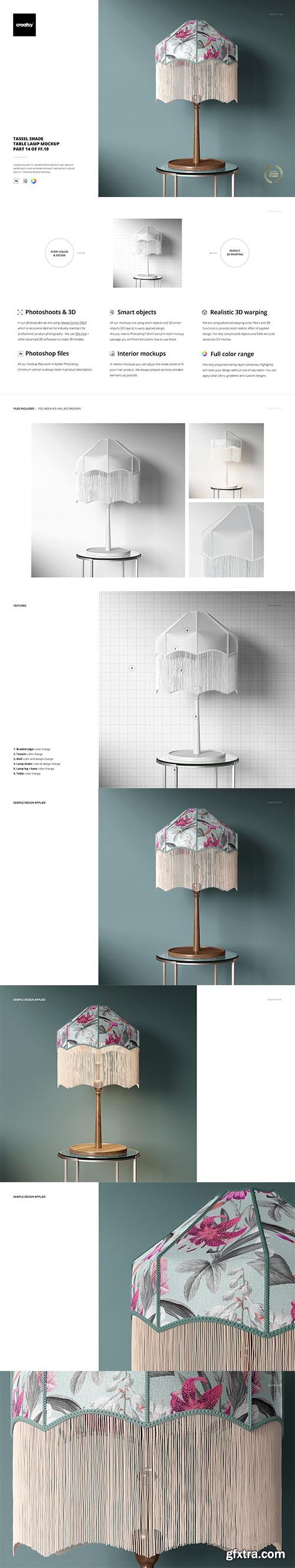 CreativeMarket - Tassel Shade Table Lamp Mockup Set 3781258