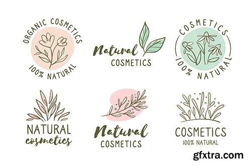 Nature cosmetics logo collection