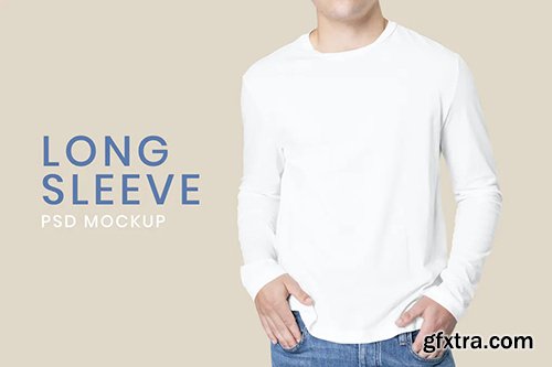 T-shirt psd mockup template long sleeve