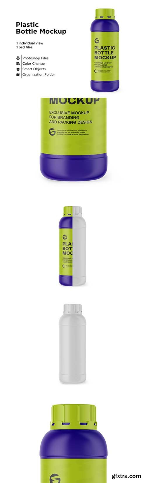 CreativeMarket - Matte Plastic Bottle Mockup 6063326