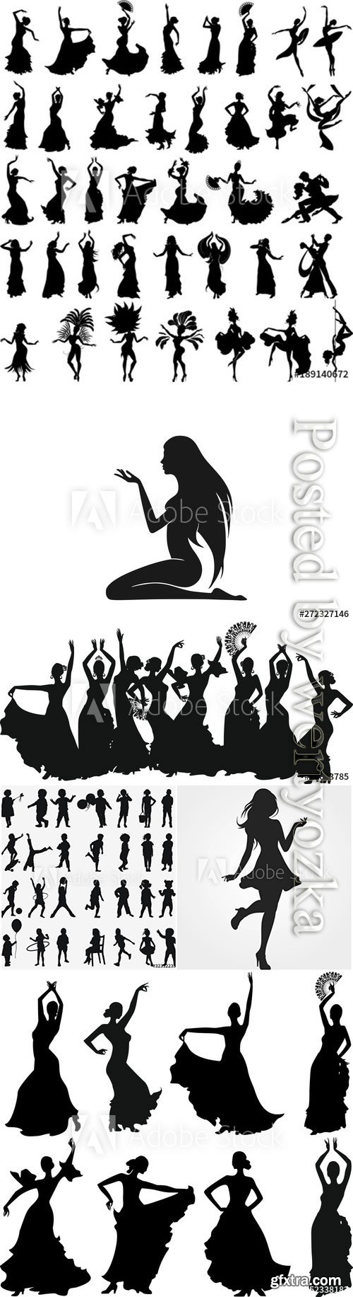 People silhouettes in vector
