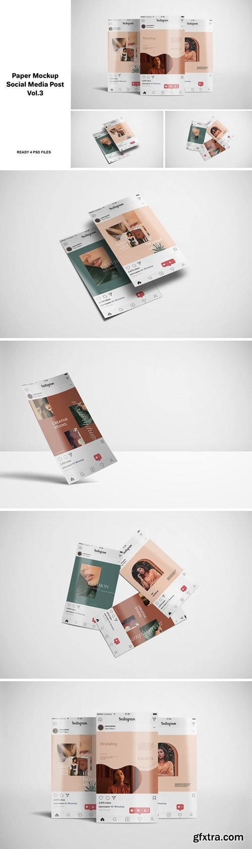 Paper Mockup Social Media Post Vol.3