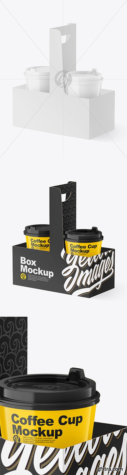 Glossy Coffee Cups in Paper Holder Mockup 78523 Glossy Coffee Cups in Paper Holder Mockup 78523