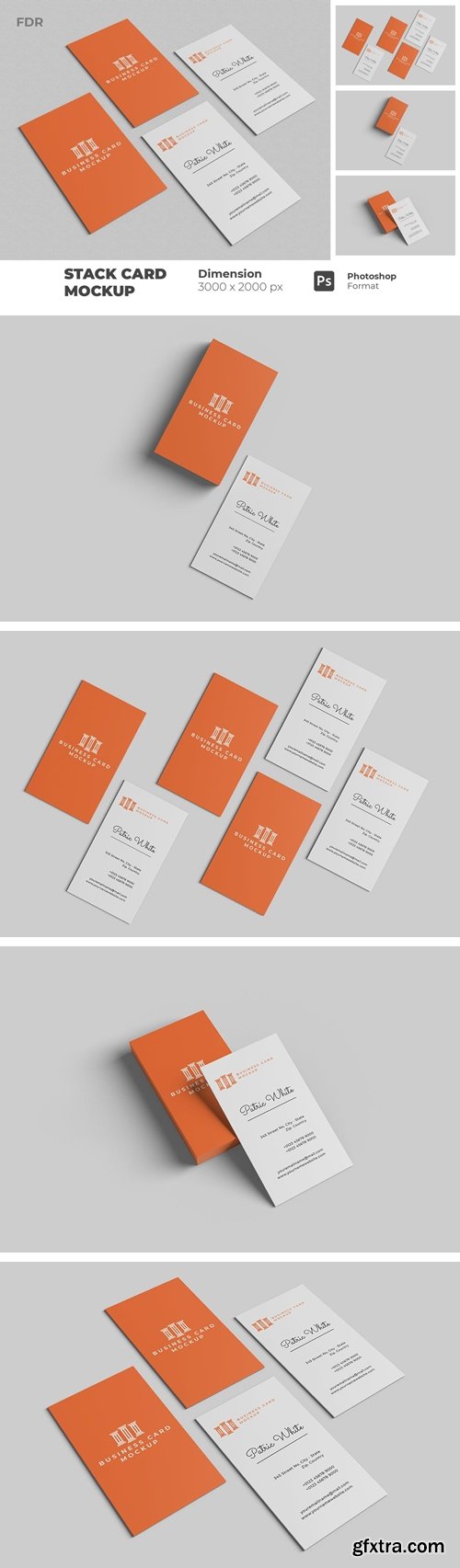 Stack Vertical Business Card Mockupa