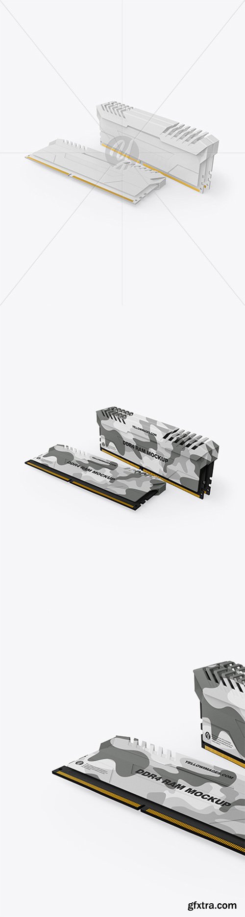 Three Modules of DDR4 RAM Mockup 78970 Three Modules of DDR4 RAM Mockup 78970
