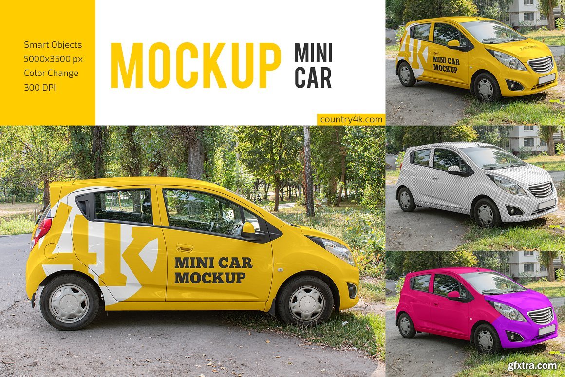 CreativeMarket - Mini Car Mockup Set 6102153 » GFxtra