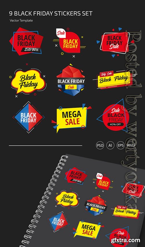 Black Friday stickers set template