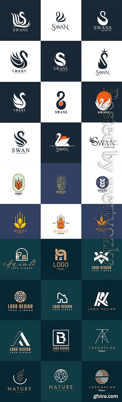 Set of different logos for business companies in vector