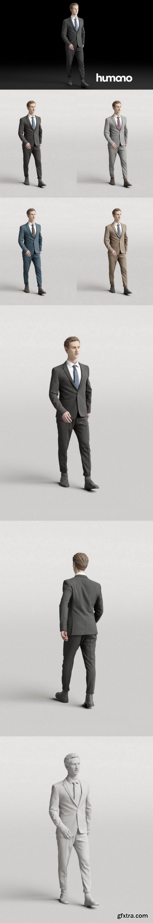 Humano Elegant man standing 3D model