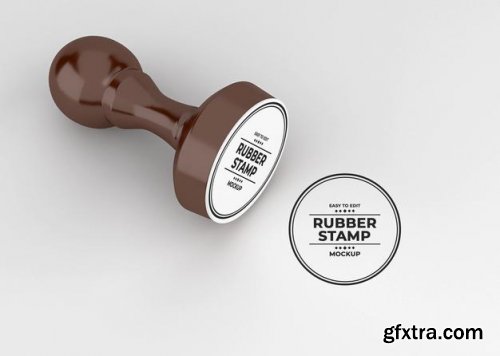 Rounded rubber stamp logo mockup