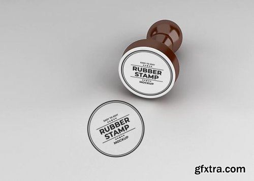 Rounded rubber stamp logo mockup