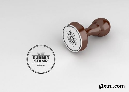 Rounded rubber stamp logo mockup
