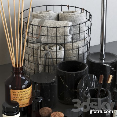 Nexus Black Marble Bathroom Accessories