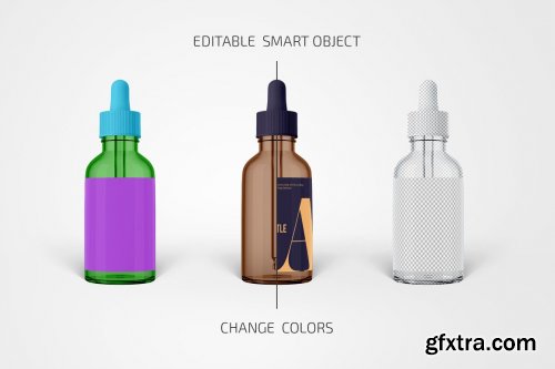 CreativeMarket - Amber Glass Dropper Bottle Mockup 6076292