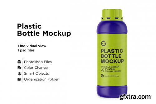 CreativeMarket - Matte Plastic Bottle Mockup 6063326