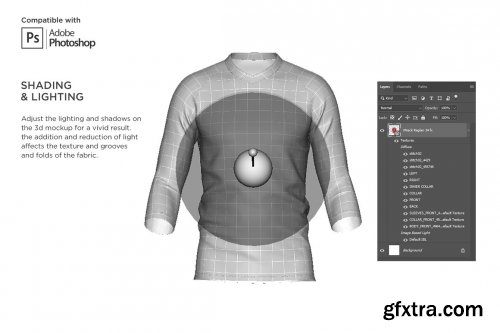 CreativeMarket - 3D Men's Raglan Trail Jersey Mockup 6028724