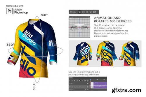 CreativeMarket - 3D Men's Raglan Trail Jersey Mockup 6028724