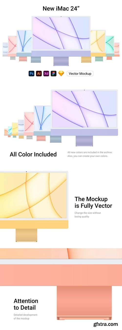 New iMac 24 Vector Mockup