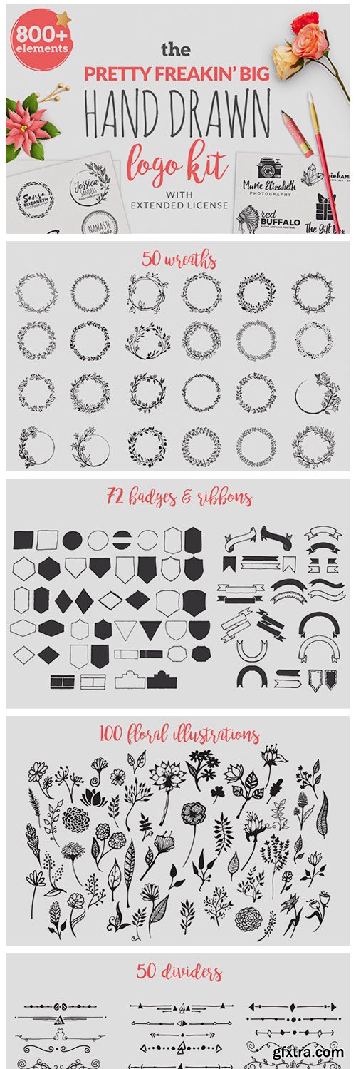 The Pretty Feakin' Big Hand-drawn Logo Kit 258834 The Pretty Feakin' Big Hand-drawn Logo Kit 258834