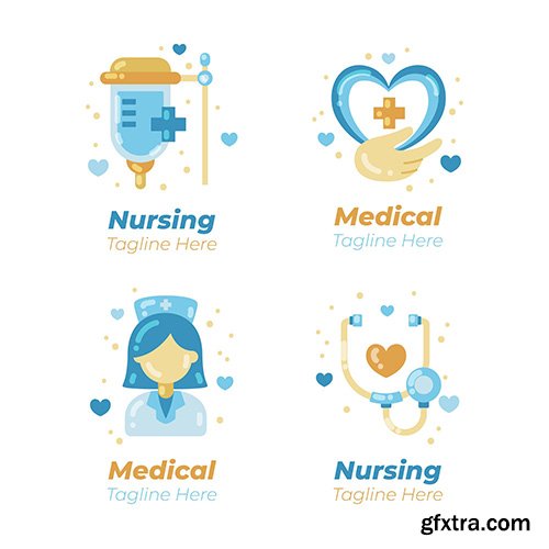 Nurse logo template collection