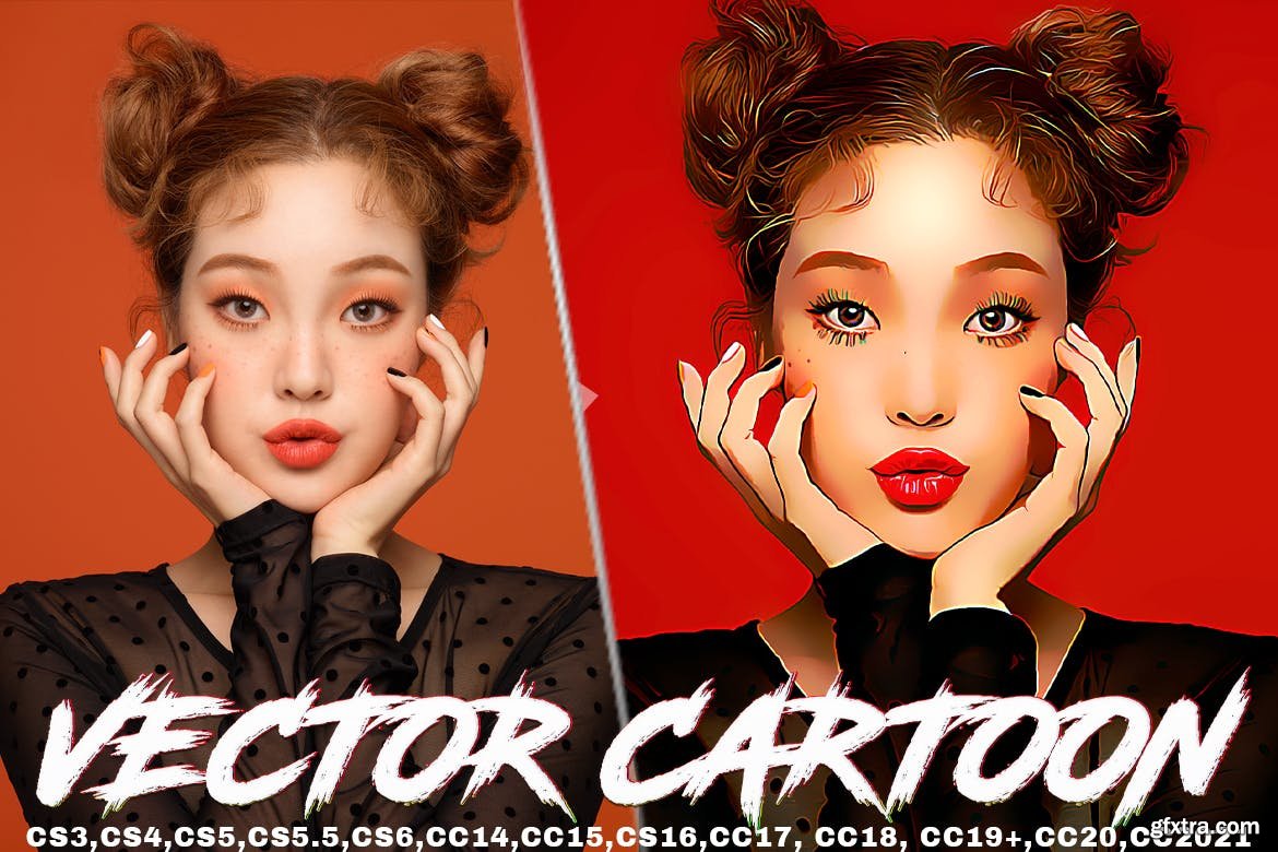 Vector Cartoon painting Photoshop Actions » GFxtra